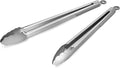 304 Stainless Steel Kitchen Cooking Tongs, 14 & 16 Inch, Set of 2, Grey