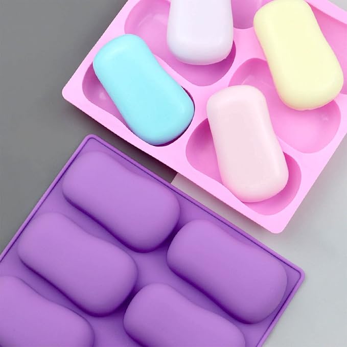 2PCS Oval Silicone Soap Mold,Soap Molds for Soap Making