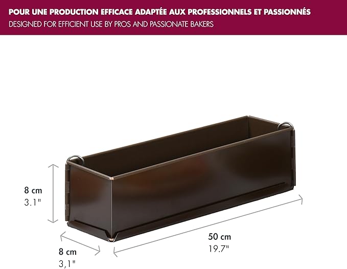 Gobel Loaf Pan/Pate Mold – Non-Stick – Removable Bottom – Professional Terrine Pan – 19 5/8" x 3 1/8"