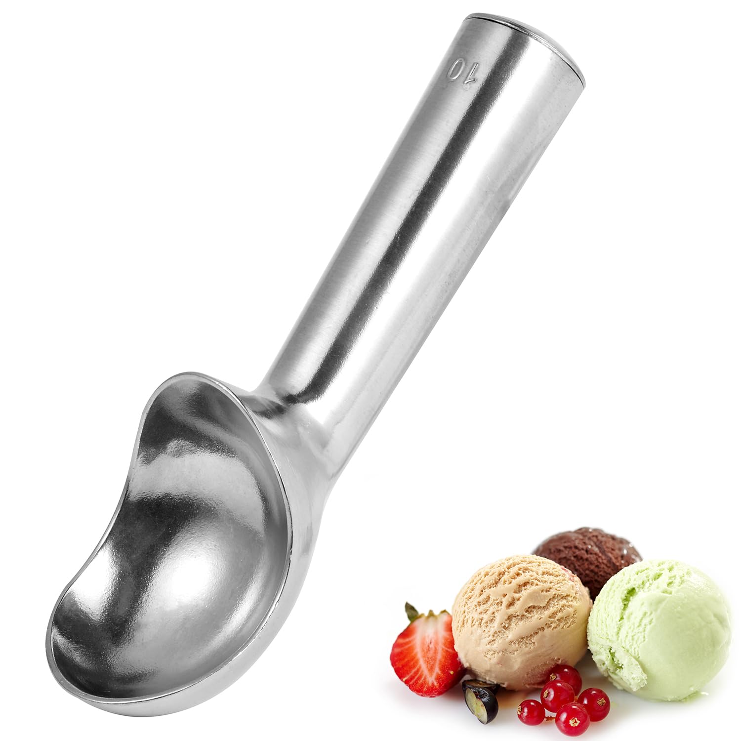 Aluminum Ice Cream Scoop, Large Ice Cream Scooper, Silver