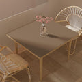 Zinkooat Table Pad - Used for Square Table Waterproof and Easy to Clean Good Flatness Easy to Used for Dining Table(Mud Color+Champagne Gold 46x46)