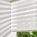 Persilux Cordless Zebra Blinds for Windows Free-Stop Roller Windows Shades Dual Layer Light Control for Day and Night, Light Filtering Sheer Shades for Home (27" W X 72" H, Cream)