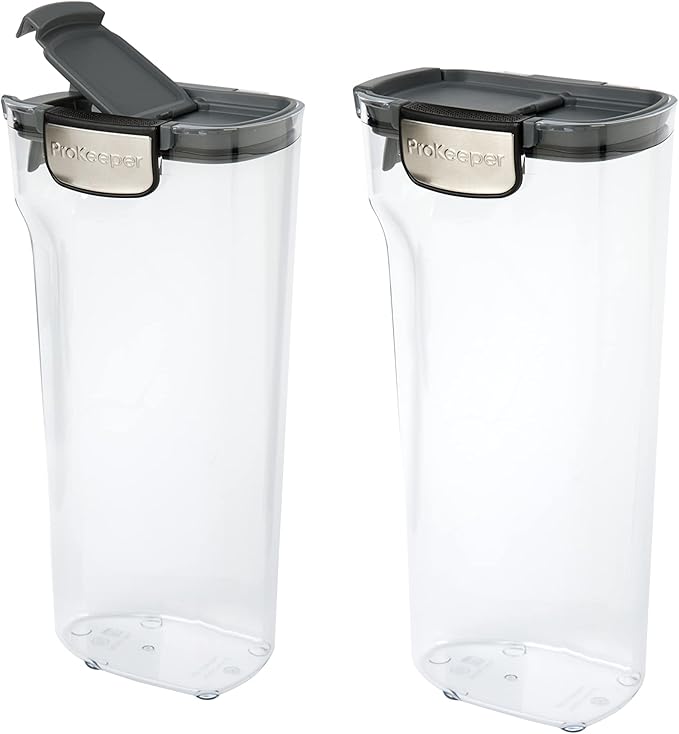 Progressive International ProKeeper+ Clear Plastic Airtight Food Baker's Kitchen Storage Organization Container Canister Set with Magnetic Accessories, 2- Piece Set (Specialty Sugar 1.5-Quart)