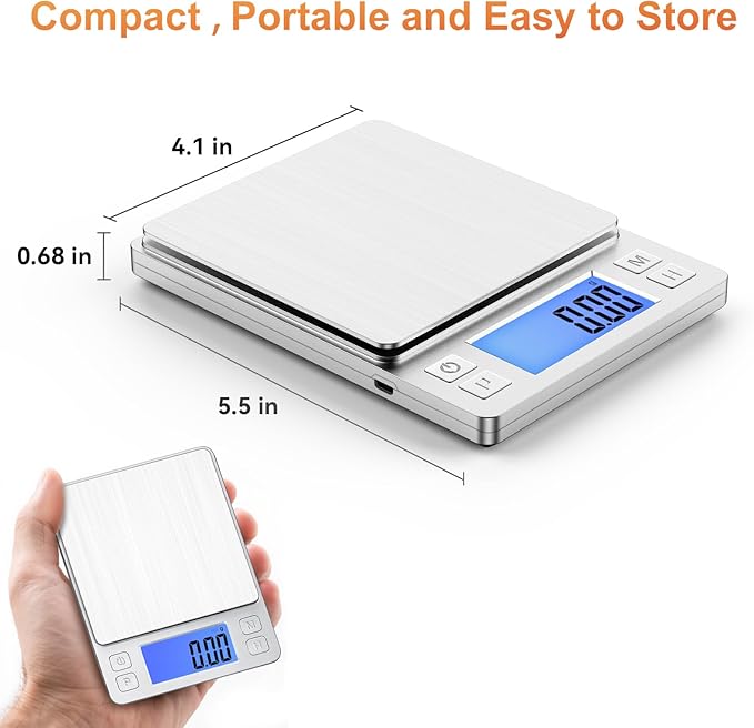 BOMATA 0.01g Small Digital Gram Scale, Upgraded 1kg Jewelry Scale