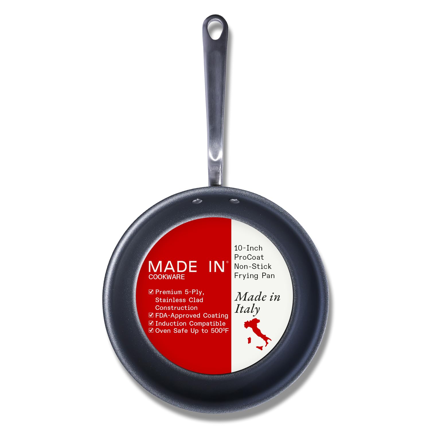 Made In Cookware - ProCoat 10" Non Stick Frying Pan (Graphite) - 5 Ply Stainless Clad Nonstick - Professional Cookware - Induction Compatible