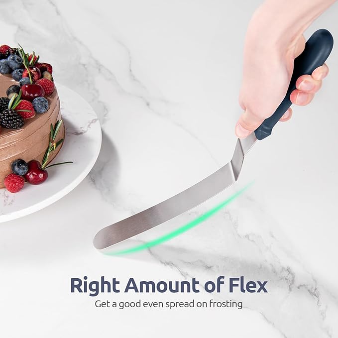 U-Taste Offset Icing Spatula Set, Cake Frosting Spreader, Midnight Blue
