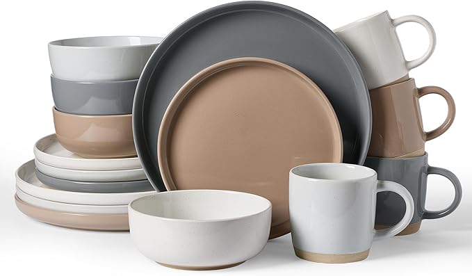 Famiware Milkyway 16-Piece Dinnerware Set with Mugs, Multi-color