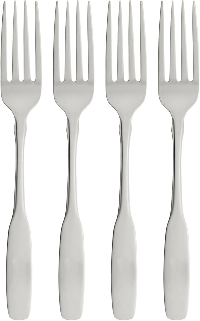 Oneida Paul Revere Fine Flatware Dinner Forks, Set of 4, 18/10 Stainless Steel, Silverware Set, Dishwasher Safe