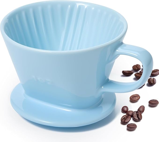 Noarixa Pour Over Coffee Dripper, Ceramic Pour Over Coffee Maker, Blue