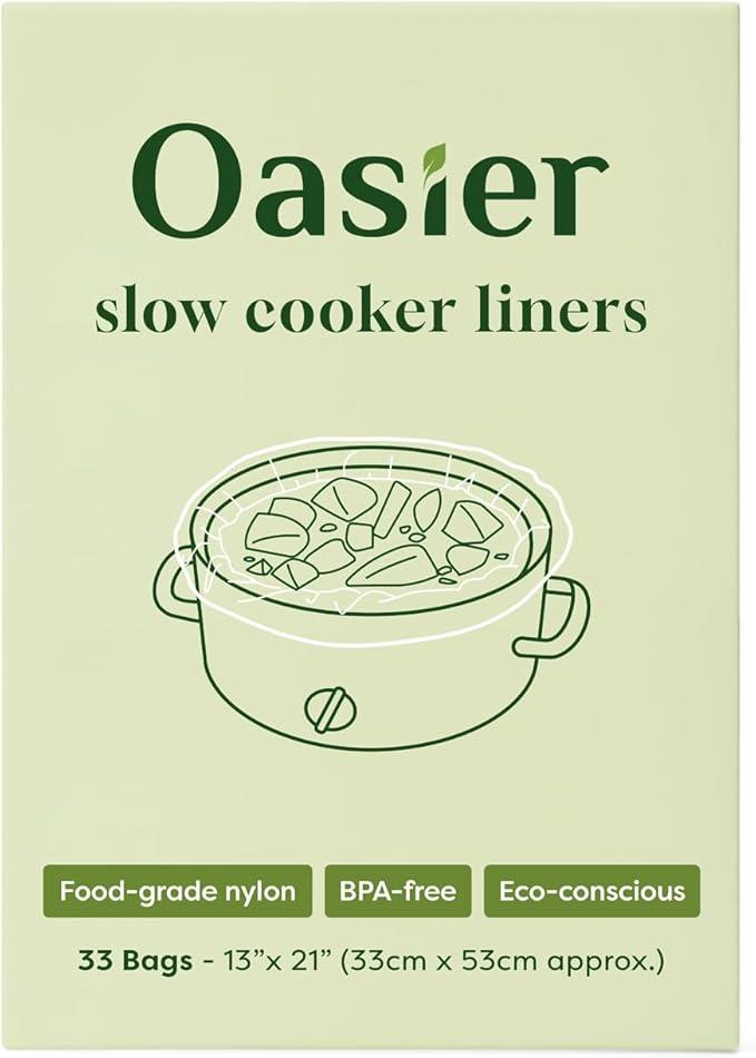 Oasier Slow Cooker Liners, Disposable Oval Large Size 33 Count