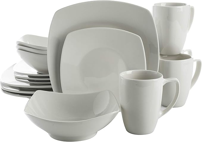 Gibson Home Zen Buffetware 39 Piece Dinnerware Set, White