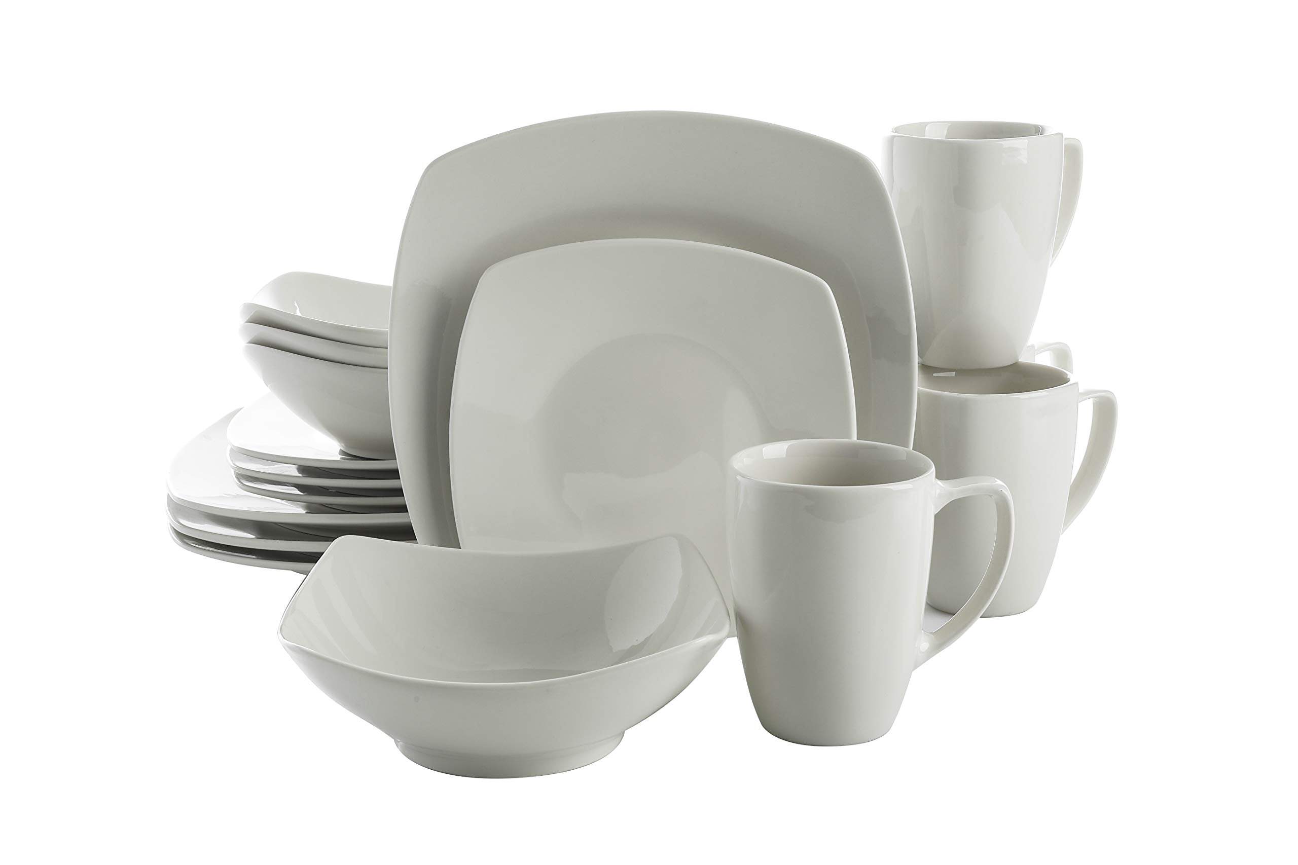Gibson Home Zen Buffetware 39 Piece Dinnerware Set, White