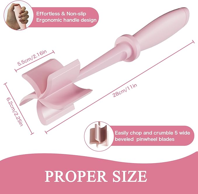 2 Pack Meat Chopper Ground Beef Masher Tool for Hamburger