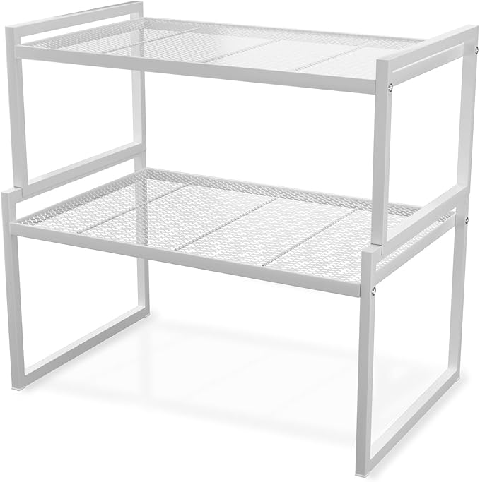 BlisXybion Set of 2 Cabinet Organizers 12.6''W 44 LBS Load Capacity Heavy Duty Kitchen Pantry Shelves Counter Countertop Storage Racks