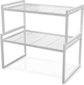 BlisXybion Set of 2 Cabinet Organizers 16.1''W 44 LBS Load Capacity Heavy Duty Kitchen Pantry Shelves Counter Countertop Storage Racks