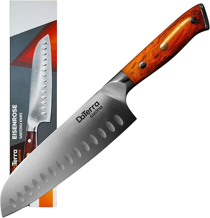 DaTerra Cucina - 7'' German Steel Chef Knife with Ergonomic Rosewood Handle