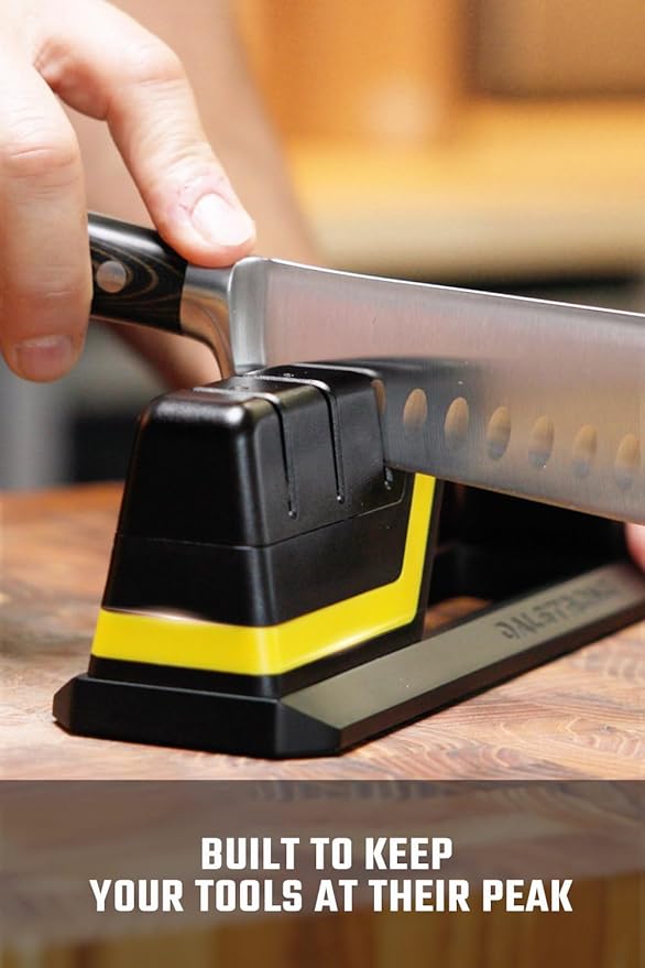 Dalstrong Hornet Kitchen Knife Sharpener — 3-Stage Ceramic Wheels (180/400/600 Grit), Water-Refillable, Adjustable Angle — For Chef Knives, Serrated Blades & Pocket Knives