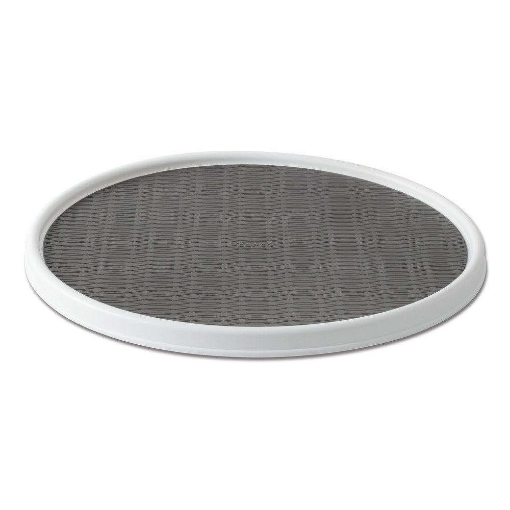 Copco 18 Inch Lazy Susan Turntable Organizer - Nonslip Rotating Cabinet Organizer for Kitchen Pantry, Under Sink, Countertop Storage, Rimmed Edge, Wipe Clean