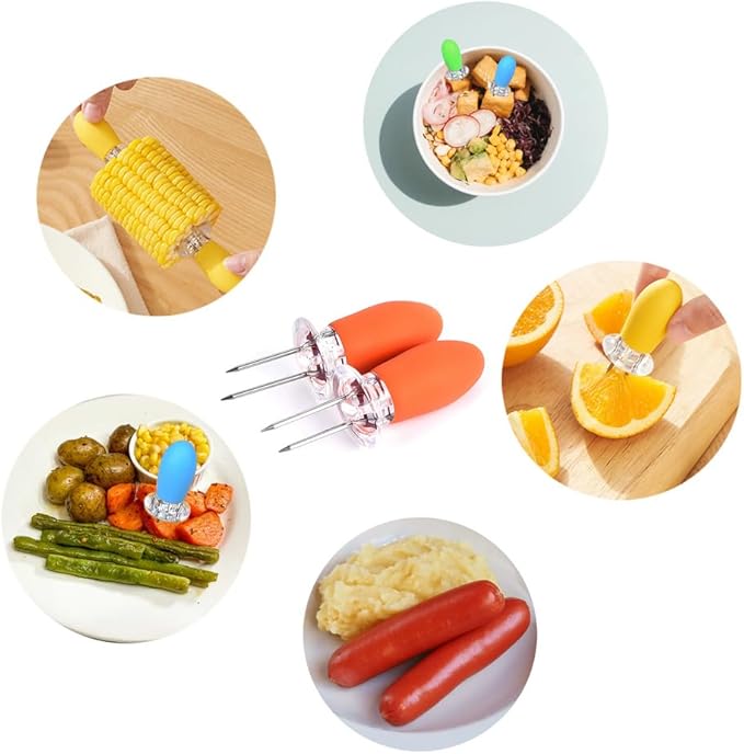 16 Pcs/8 Pairs Corn Holders, Stainless Steel Corn on The Cob Holders