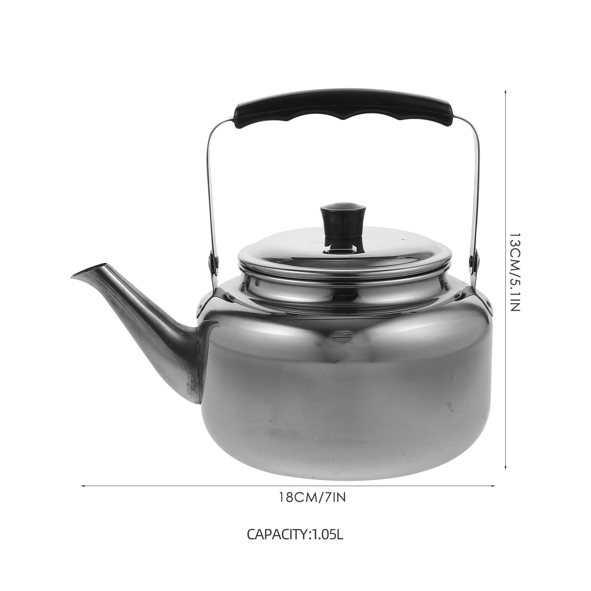 Stainless Steel Water Kettle 63OZ Outdoor Teapot with Anti-Scald Handle Portable Tea Kettle for Home and Camping Silver