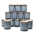 SHOWIN 10 OZ Thick Candle Jars for Making Candles 15 Pcs, Empty Jars with Wood Lids for Candle Making, Sample Container, Frosted Grey