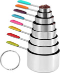 Bopei Stainless Steel Measuring Cups Set (8 Cups, Colorful)