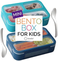 kinsho Small Snack Box Containers for Kids Toddlers, Set of 2 (Navy+Blue)