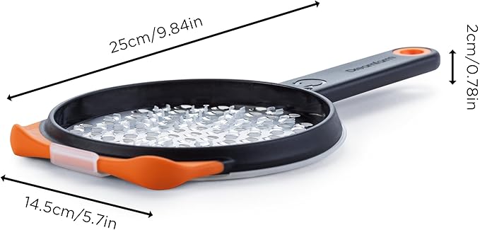 Dreamfarm Ograte Double Sided Cheese Grater - 6mm Coarse Grating, Orange