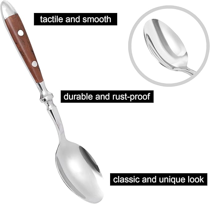 QUEARI 20-Piece Silverware Set Service for 4 with Two Rivets, Vintage Flatware Set, Stainless Steel Cutlery Set with Coffee-colored Bakelite Handle, Dishwasher Safe, Light Brown Color