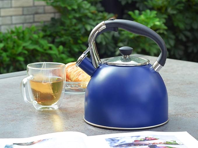 Rorence Whistling Tea Kettle for Stove Top, 2.6QT Stainless Steel Tea Pot