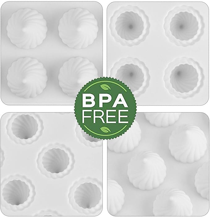 OCPO Kitchen Cone Whirlwind Onion Silicone Mousse Cake Mold, 15 Cavities