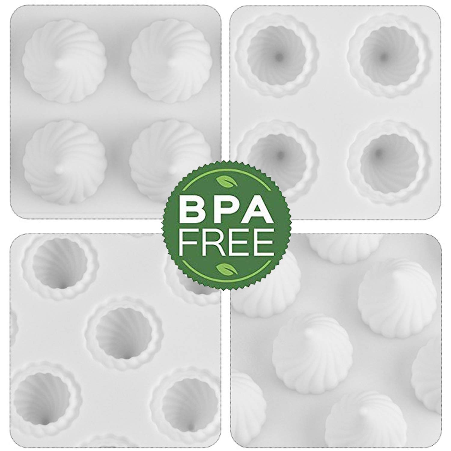 OCPO Kitchen Cone Whirlwind Onion Silicone Mousse Cake Mold, 15 Cavities
