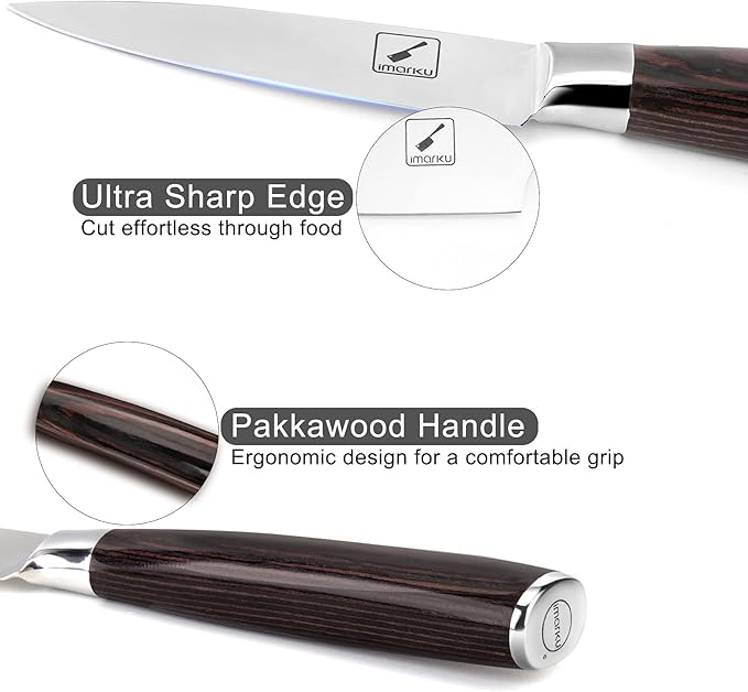 imarku Paring Knife 3.5 Inch, Japanese High Carbon Stainless Steel