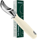Beneno Premium Heavy Duty Ice Cream Scoop with Ergonomic Grip Handle, Cream