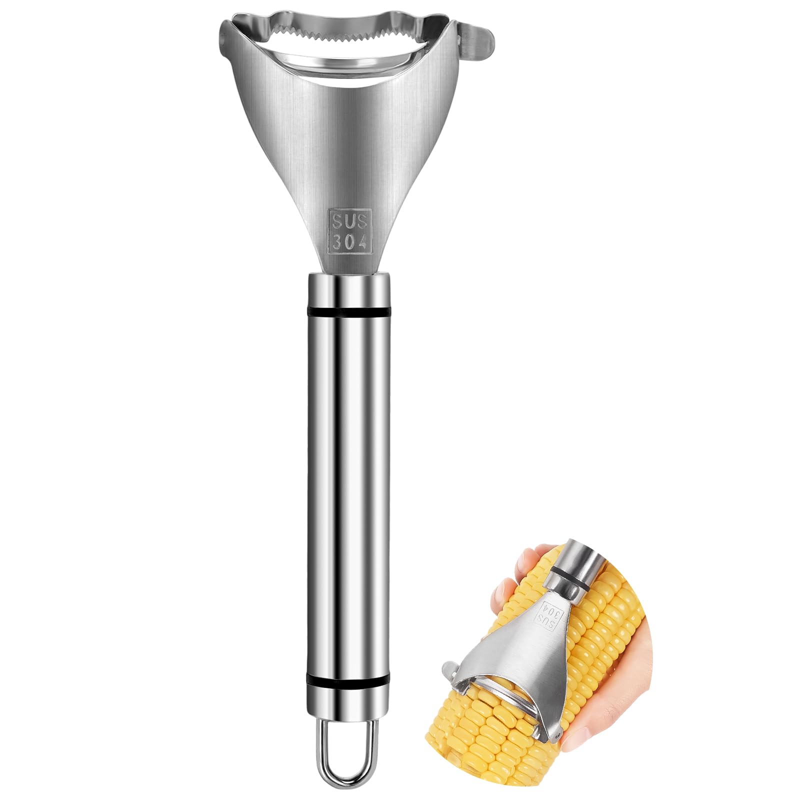 Corn Peeler, Corn Cob Stripper Tool, 304 Stainless Steel Corn Cob Remover, Quickly Remove Corn Kernels from Corn Cobs, Kichen Gadget