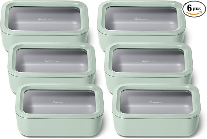Caraway 6-Piece Glass Food Storage Set with Lids