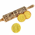 ECHO Embossing Rolling Pin with Ornamental Bloom Pattern – Dough and Clay Roller for Embossed Cookies and Pottery - Cookie and Ceramic Stamp - Baking Gifts for Women by Algis Crafts