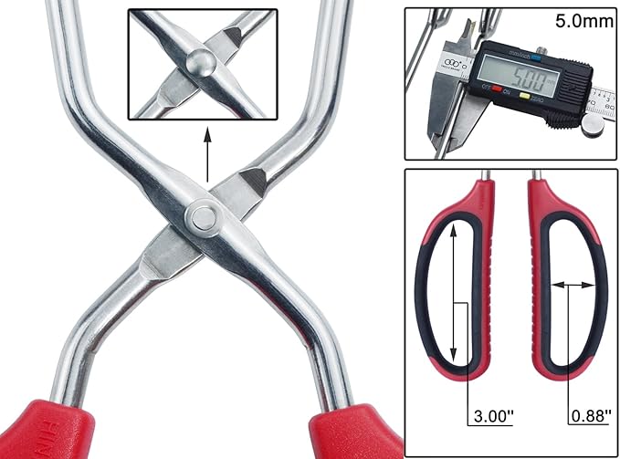 HINMAY Stainless Steel Scissor Tongs 11-Inch and 13-Inch Set, Set of 2