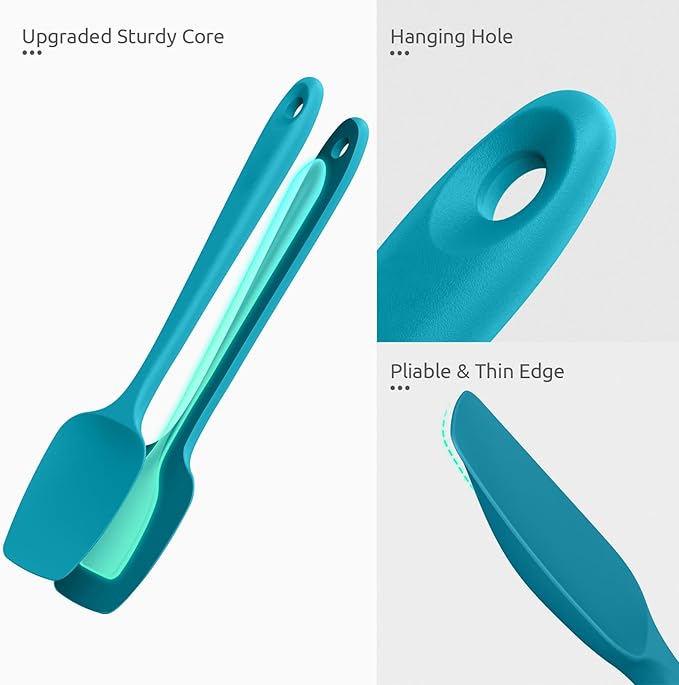 U-Taste Silicone Spoon Spatula Set of 3, 600°F Heat Resistant, Multicolor