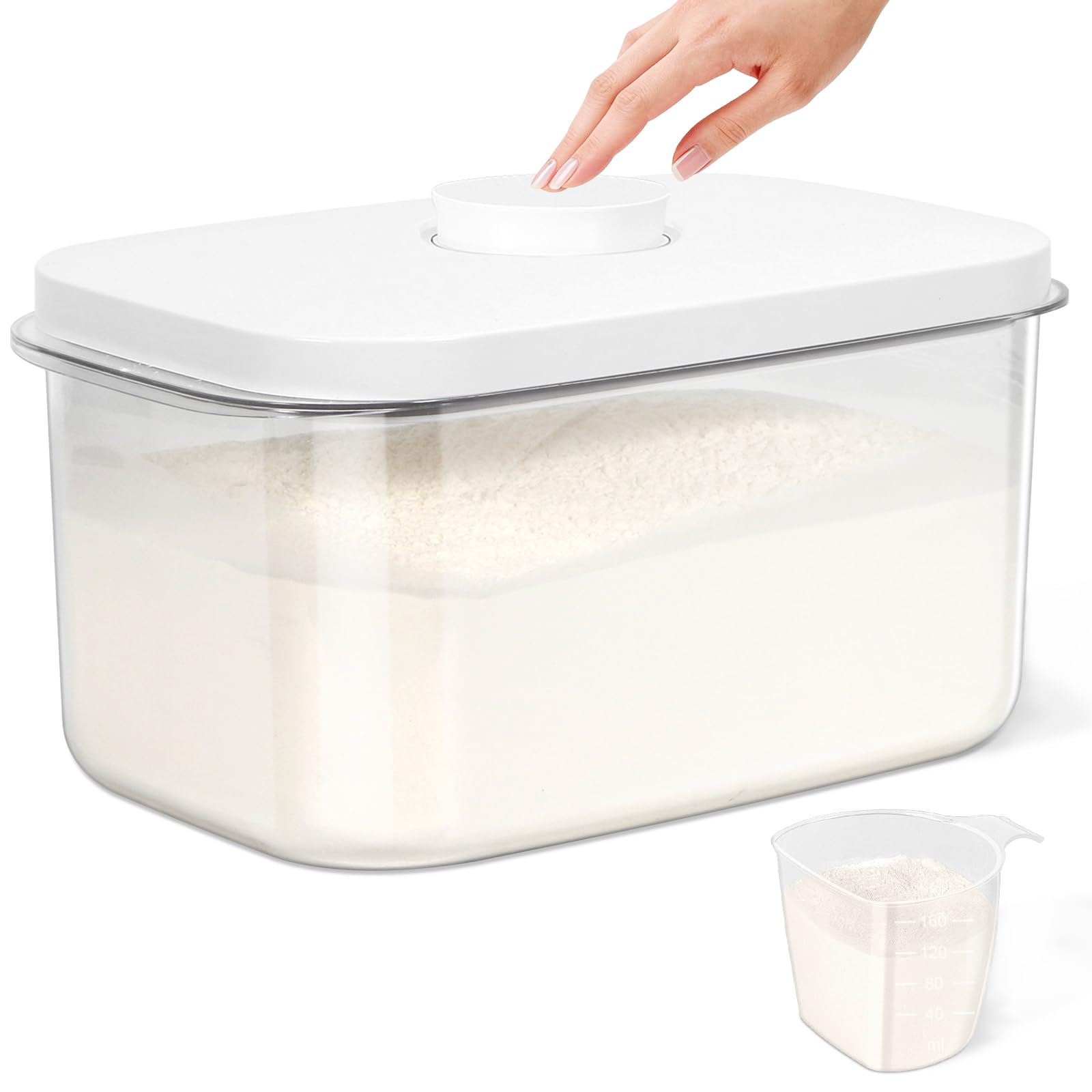Airtight 12 Lbs Flour Sugar Storage Containers 6.34 Qt Rice Holder BPA Free