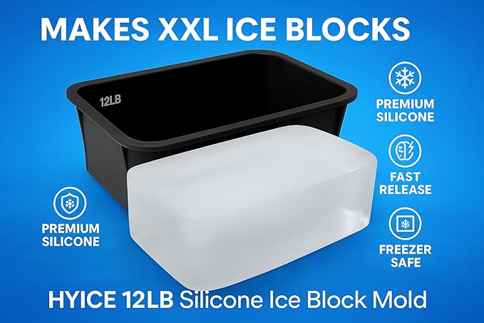 12LB Large Ice Block Mold for Cold Plunge & Ice Bath, large silicone molds