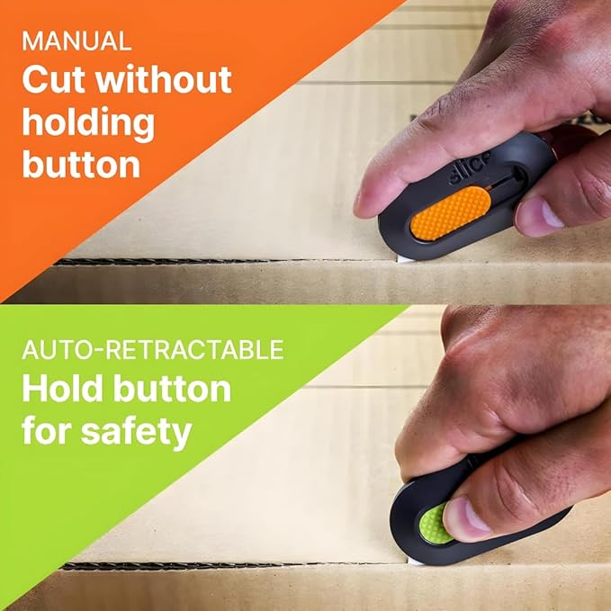 Slice Mini Box Cutter | Manual Retracting | Safe Ceramic Box Cutter Lasting 11x Longer than Metal | Box Opener | 2 Pack