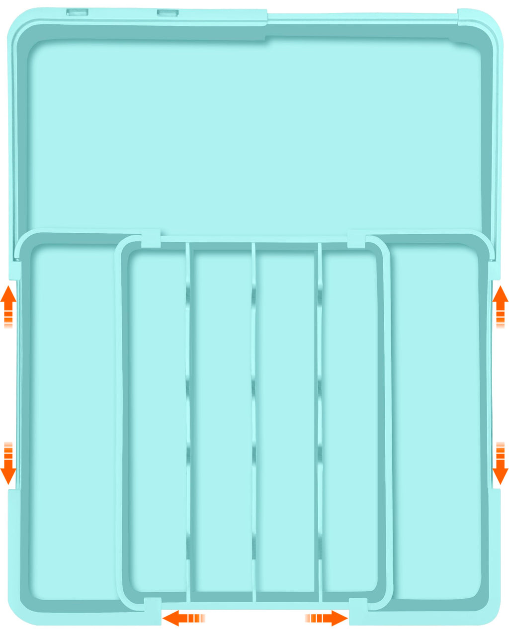 Spaclear Silverware Organizer - Expandable Silverware Drawer Organizer Adjustable Drawer Organizer, Silverware Tray for Drawer15.2"x 19" Cutlery Drawer Organizer, Kitchen Organizers Storage, Turquoise