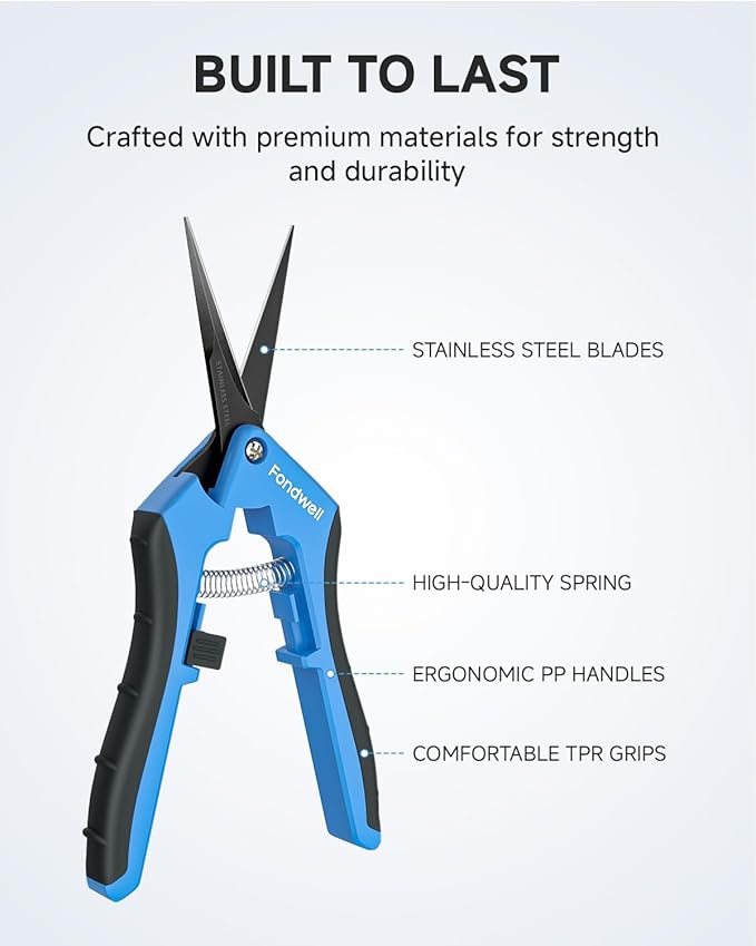 Fondwell 6.5" Small Pruning Shears Garden Snips Precision Trimming Scissors