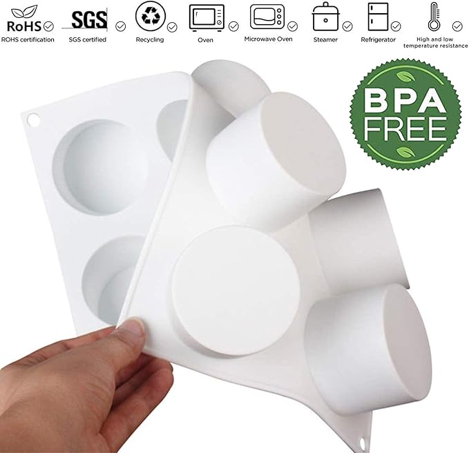 OCPO Kitchen Cylinder Silicone Mold for Baking Mousse Cake, 8 Cavities