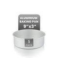 Restaurantware-Met Lux 9 x 3 Inch Straight-Sided Baking Tin, 1 Round Cake Pan - Oven-Ready, Freezable, Anodized Aluminum Round Baking Pan, Greaseproof, For Layer Birthday Cake