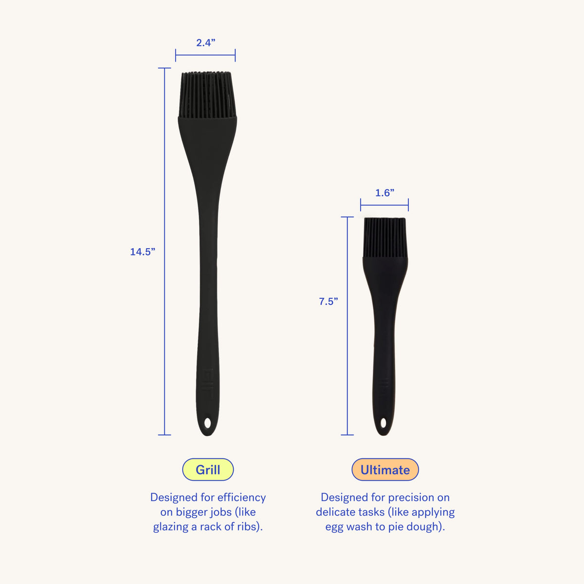 GIR: Premium Silicone Basting Brush – Ultimate, 8IN, Navy