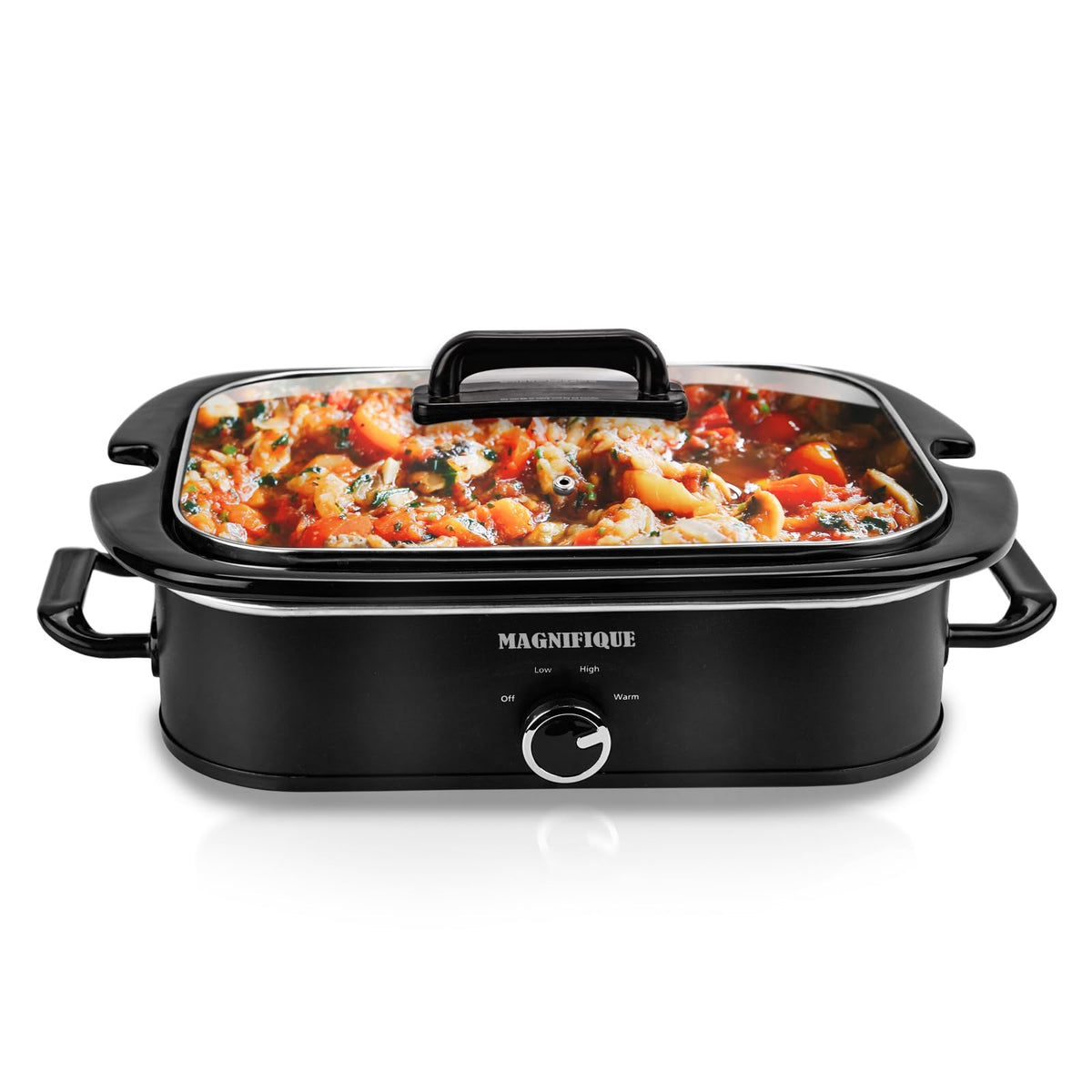 4-Quart Slow Cooker with Casserole Manual Warm Setting - Perfect Kitchen Small Appliance for Family Dinners, Dishwasher Safe Crock, Stainless Steel