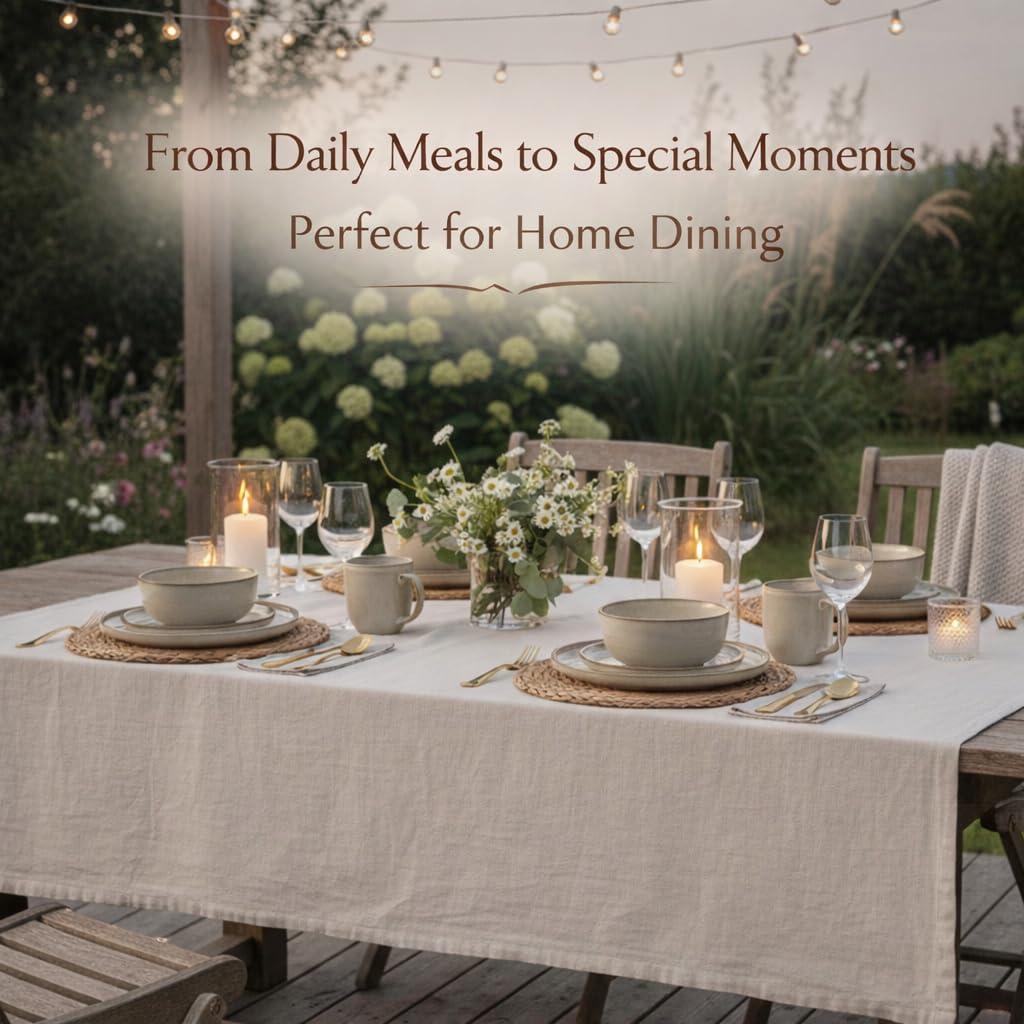 AmorArc Stoneware Dinnerware Sets for 6, 18Pcs Plates and Bowls Sets Dishes