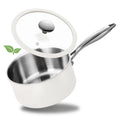 SAKAMOSH 2.5qt Tri-Ply Stainless Steel Saucepan & Lid, Induction Safe
